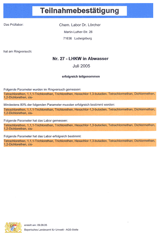 BLW RV 27-05 Urkunde